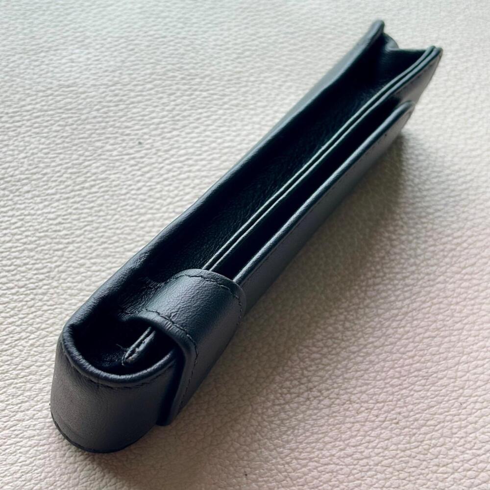 Pelikan Full Black Leather 2 Pen Pouch