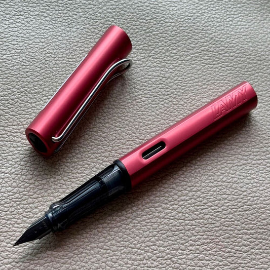 2008 Lamy Raspberry Red AL Star Fountain Pen Limited Edition Discontinued