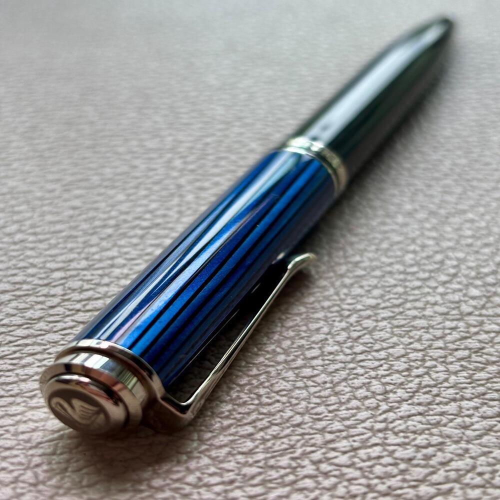 Pelikan K605 Blue Silver Stripes Ballpoint Pen Special Edition Rare