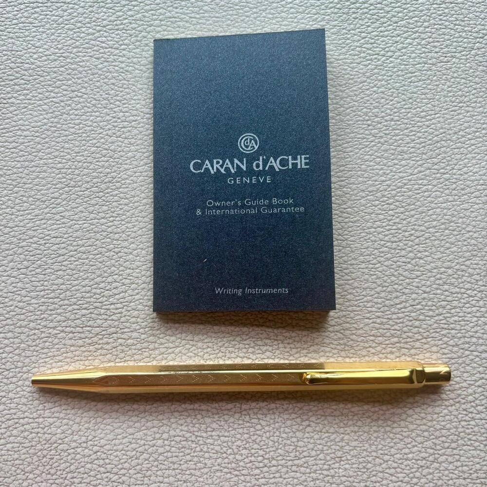 Caran d'Ache Ecridor Chevron Gold Plated Ballpoint Pen
