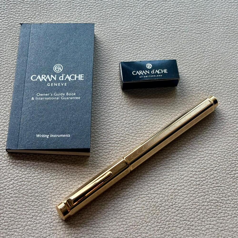 Caran d'Ache Gold Plated Ecridor Chevron Fountain Pen