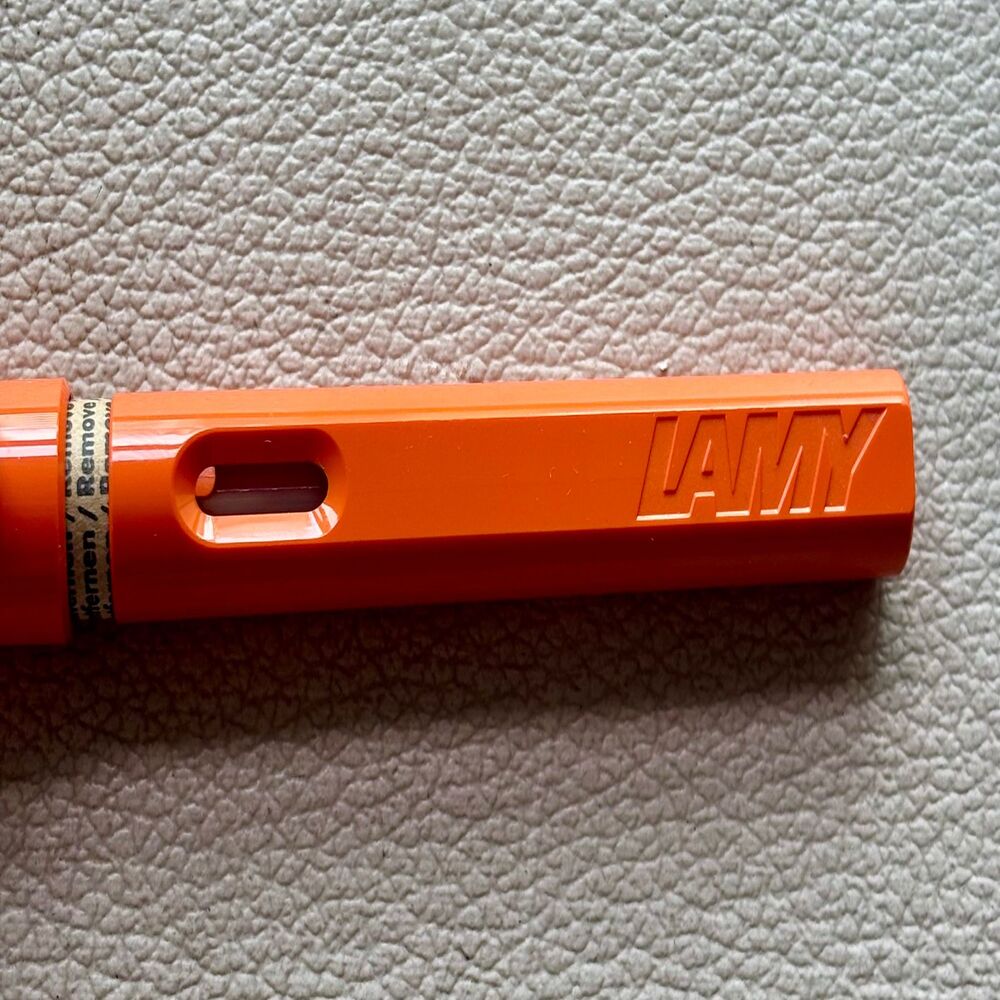 2009 Lamy Orange Silver Clip Safari Fountain Pen Dot Cap