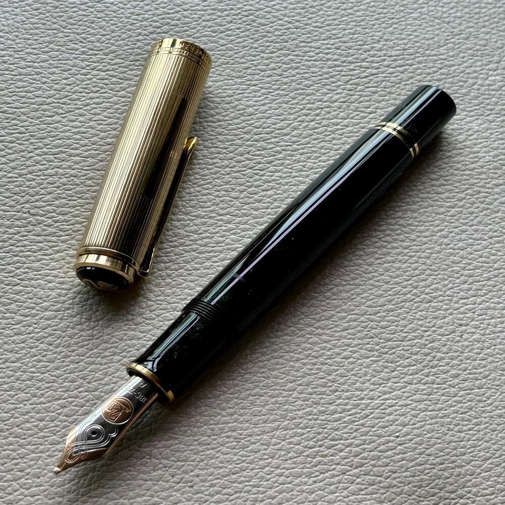 Pelikan M1050 Black Vermeil Fountain Pen Discontinued Rare