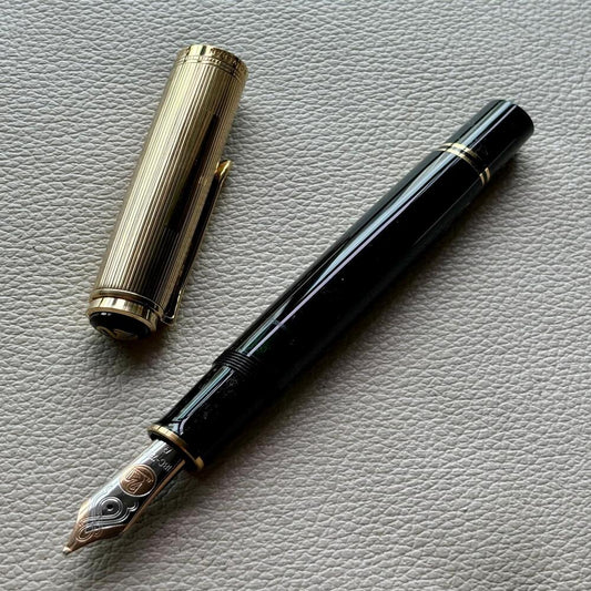 Pelikan M1050 Black Vermeil Fountain Pen Discontinued Rare
