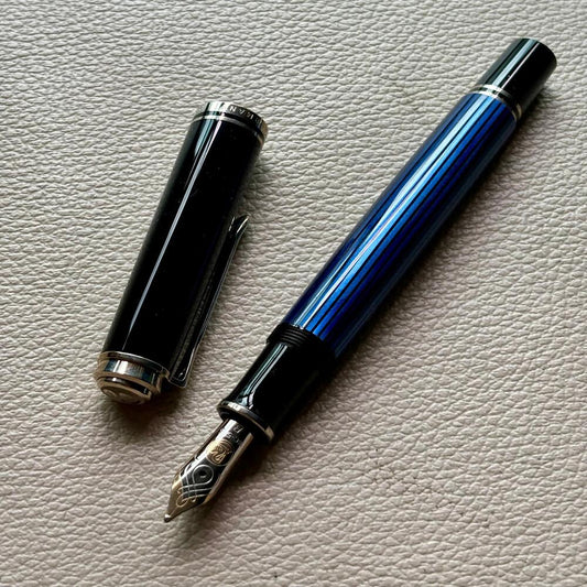Pelikan M605 Blue Black Stripe Fountain Pen Special Edition