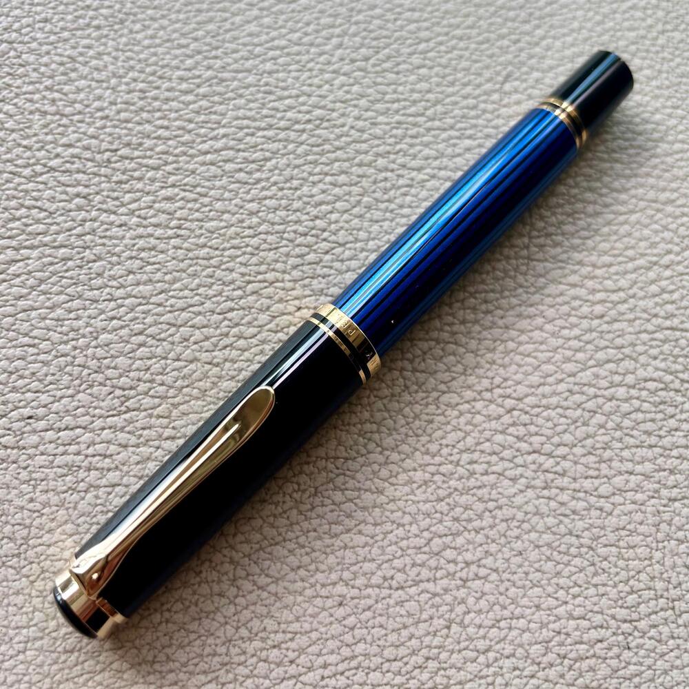 Pelikan M400 Blue Striped Fountain Pen (OLD LOGO)