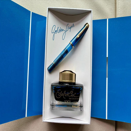 Pelikan M200 Golden Lapis Fountain Pen Set Special Edition