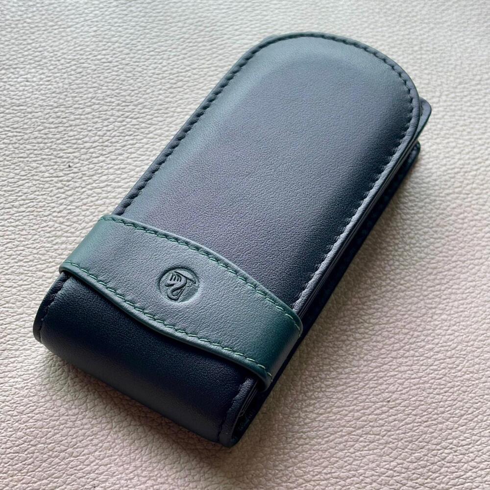 Pelikan Green Black Leather 3 Pen Pouch
