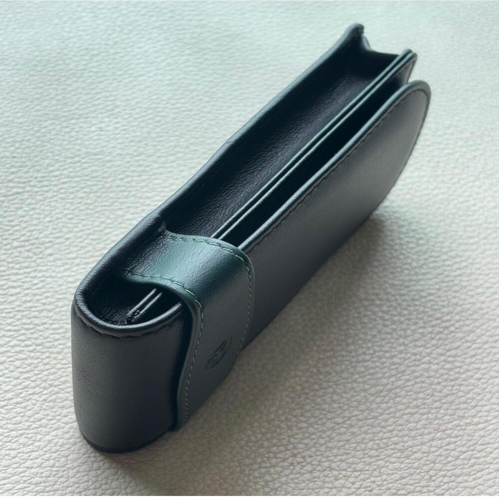 Pelikan Green Black Leather 3 Pen Pouch