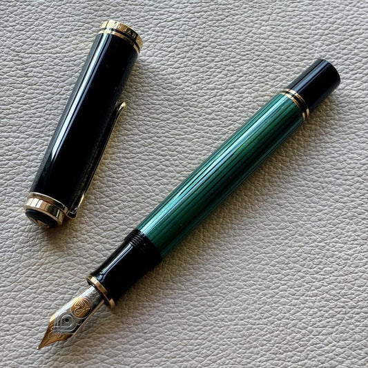 Pelikan M800 Green Striped Fountain Pen (OLD LOGO)