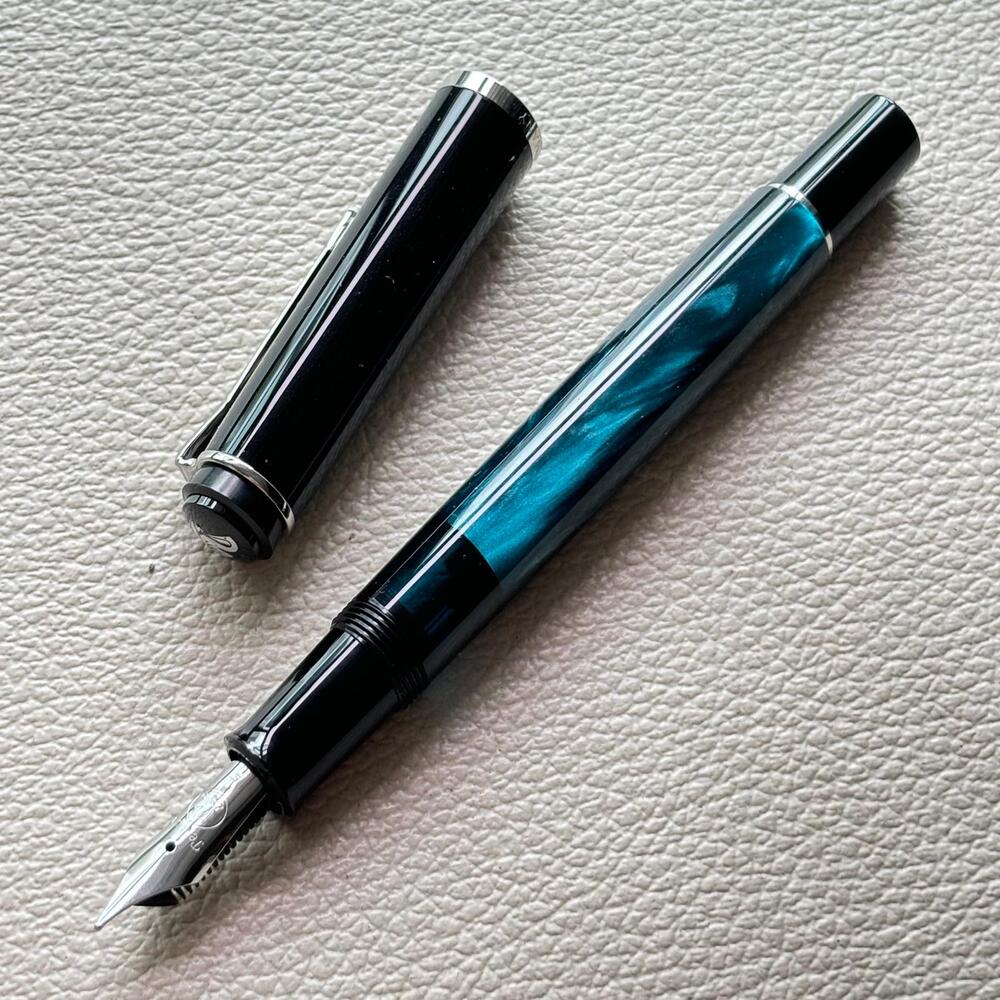 Pelikan M205 Petrol Marbled Fountain Pen