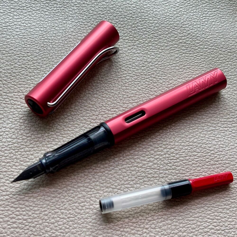 2008 Lamy Raspberry Red AL Star Fountain Pen Limited Edition Discontinued