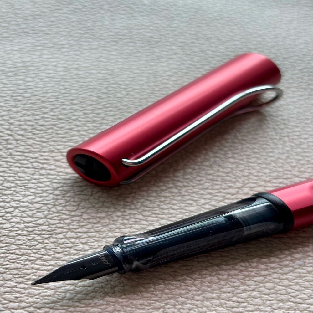 2008 Lamy Raspberry Red AL Star Fountain Pen Limited Edition Discontinued