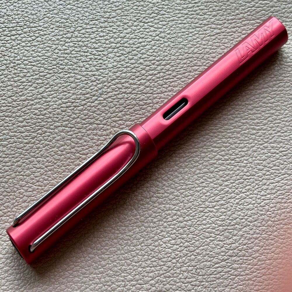 2008 Lamy Raspberry Red AL Star Fountain Pen Limited Edition Discontinued