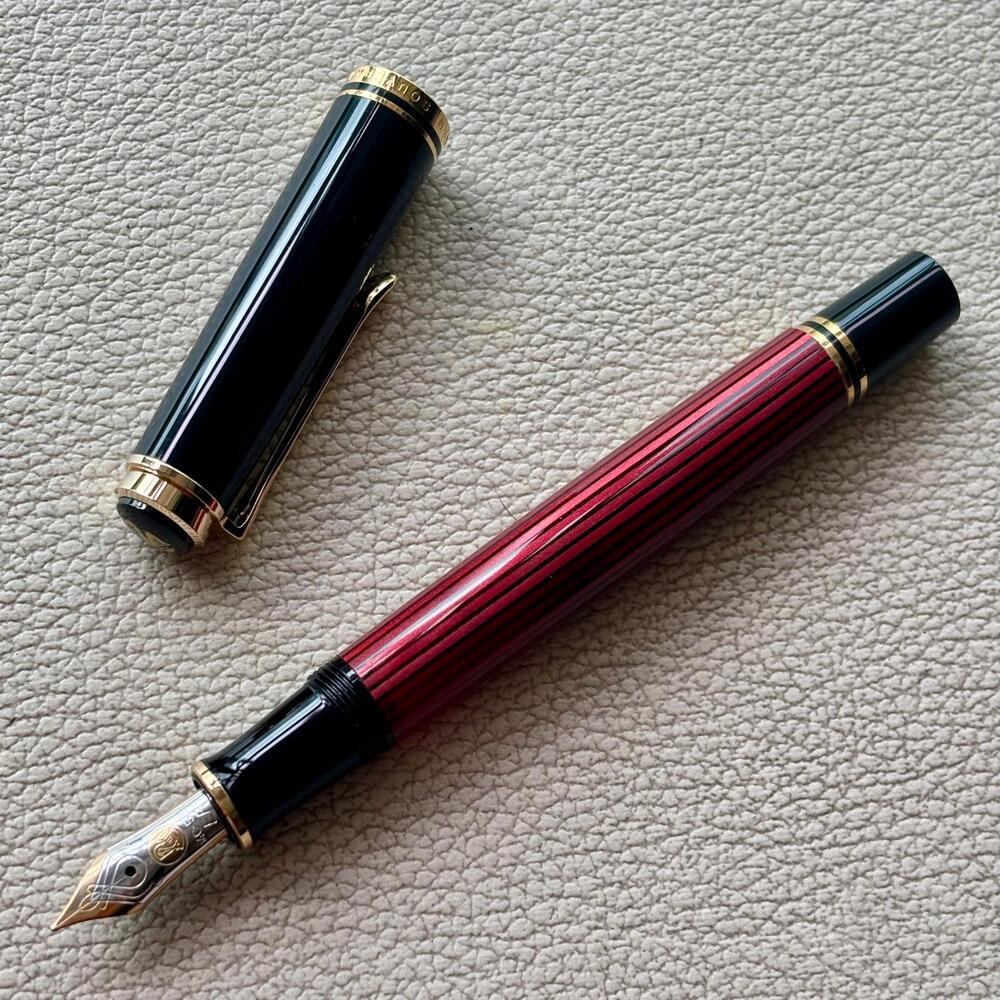 Pelikan M400 Red Striped Fountain Pen (OLD LOGO)