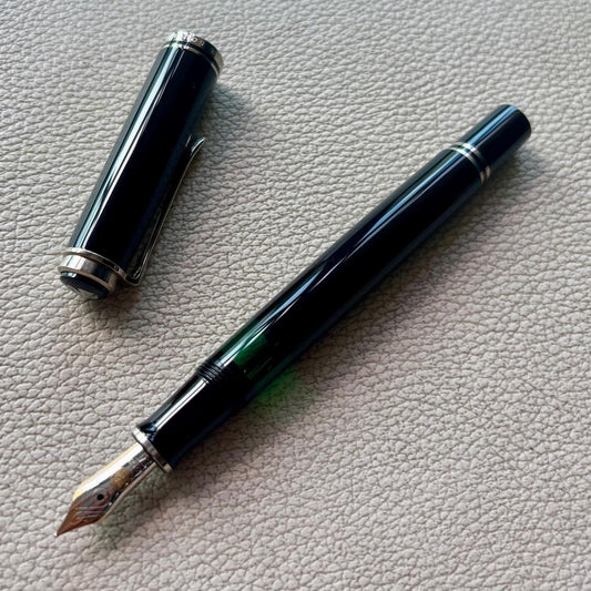 Pelikan M405 Black Sliver Fountain Pen (OLD LOGO)