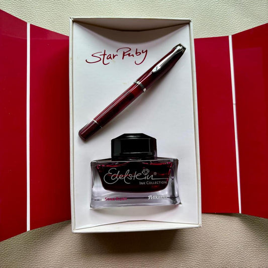 Pelikan M205 Star Ruby Fountain Pen Set Special Edition