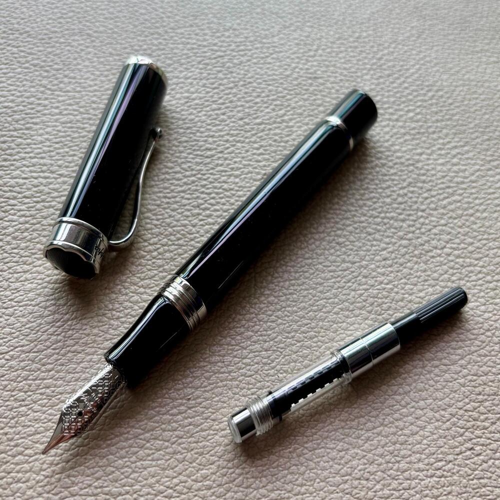 Montegrappa Ducale Black Silver Fountain Pen