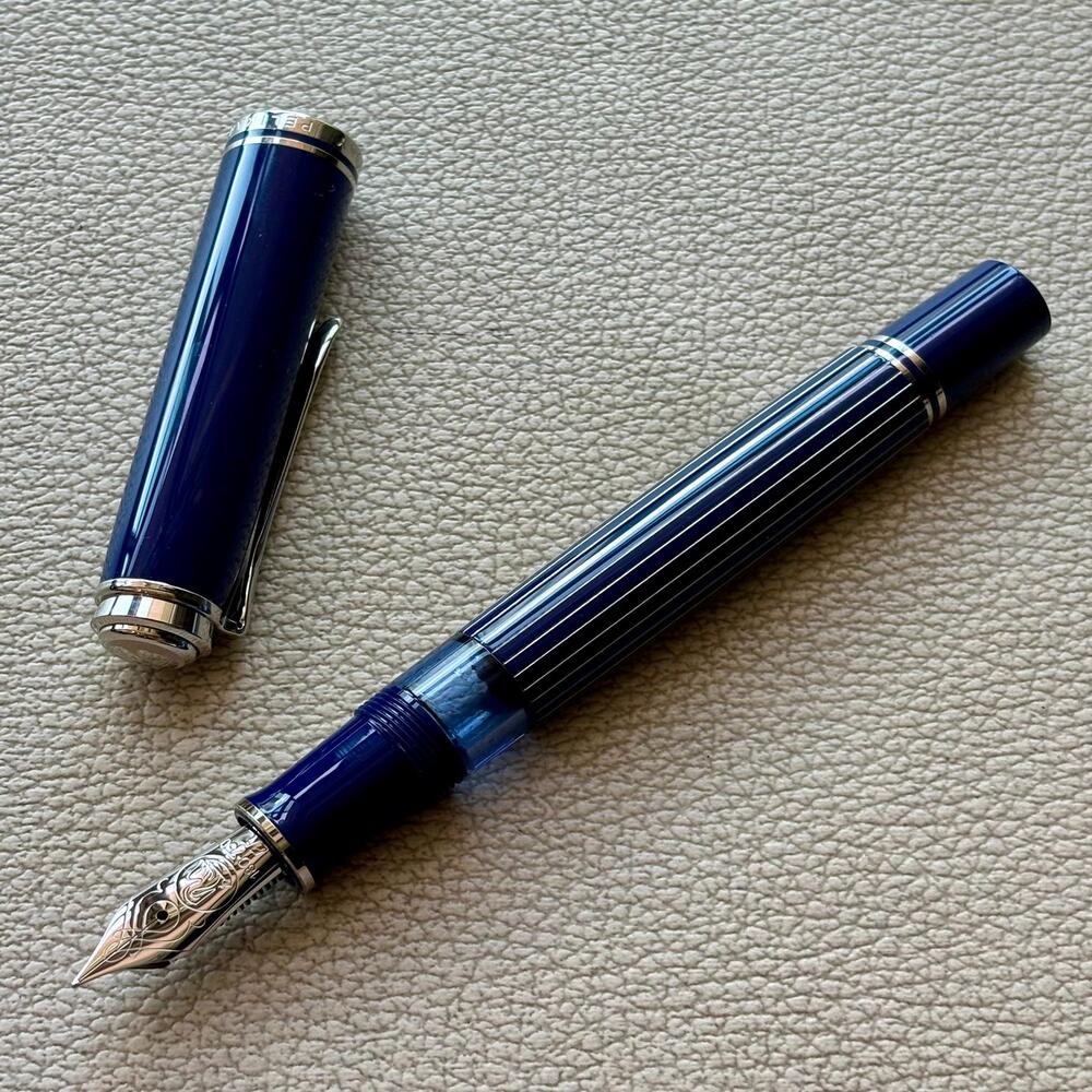 Pelikan M815 Blue Metal Striped Fountain Pen Special Edition