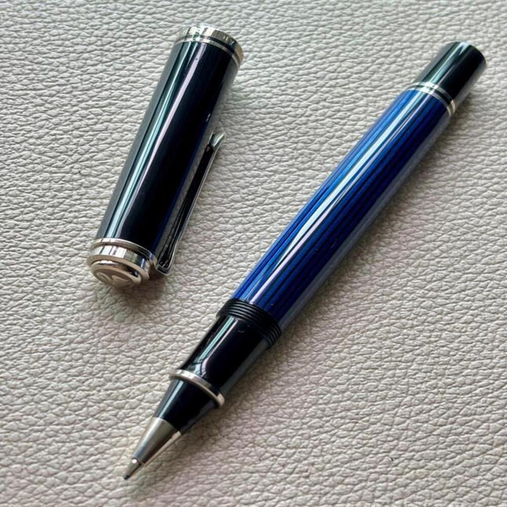 Pelikan R605 Blue Silver Stripes Rollerball Pen Special Edition Rare