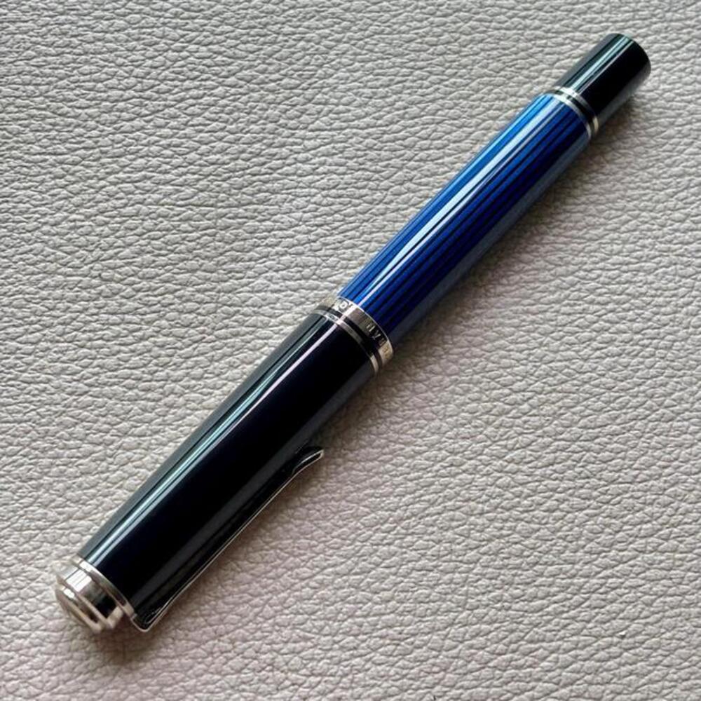 Pelikan R605 Blue Silver Stripes Rollerball Pen Special Edition Rare