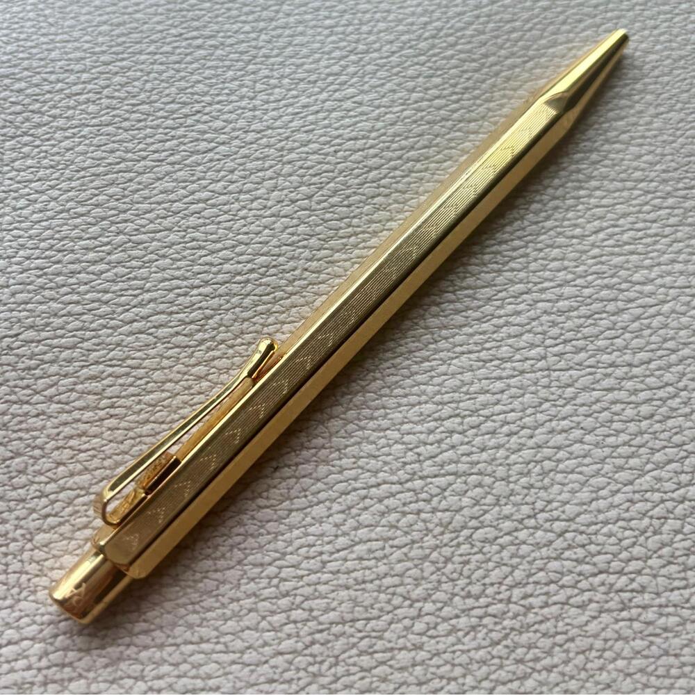 Caran d'Ache Ecridor Chevron Gold Plated Ballpoint Pen