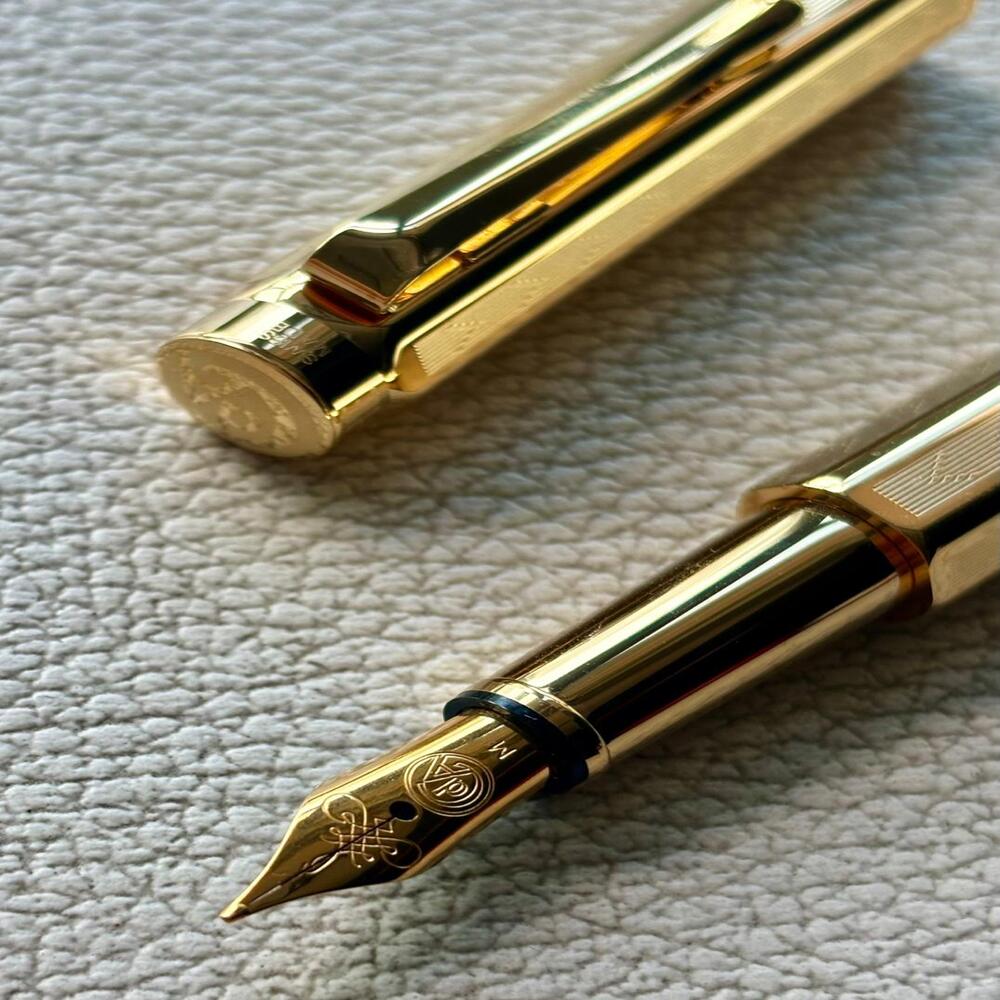 Caran d'Ache Gold Plated Ecridor Chevron Fountain Pen
