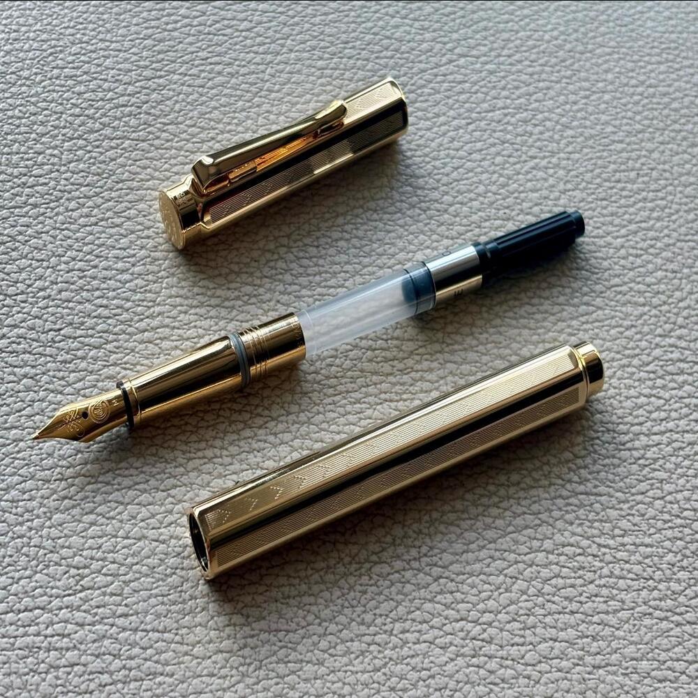 Caran d'Ache Gold Plated Ecridor Chevron Fountain Pen