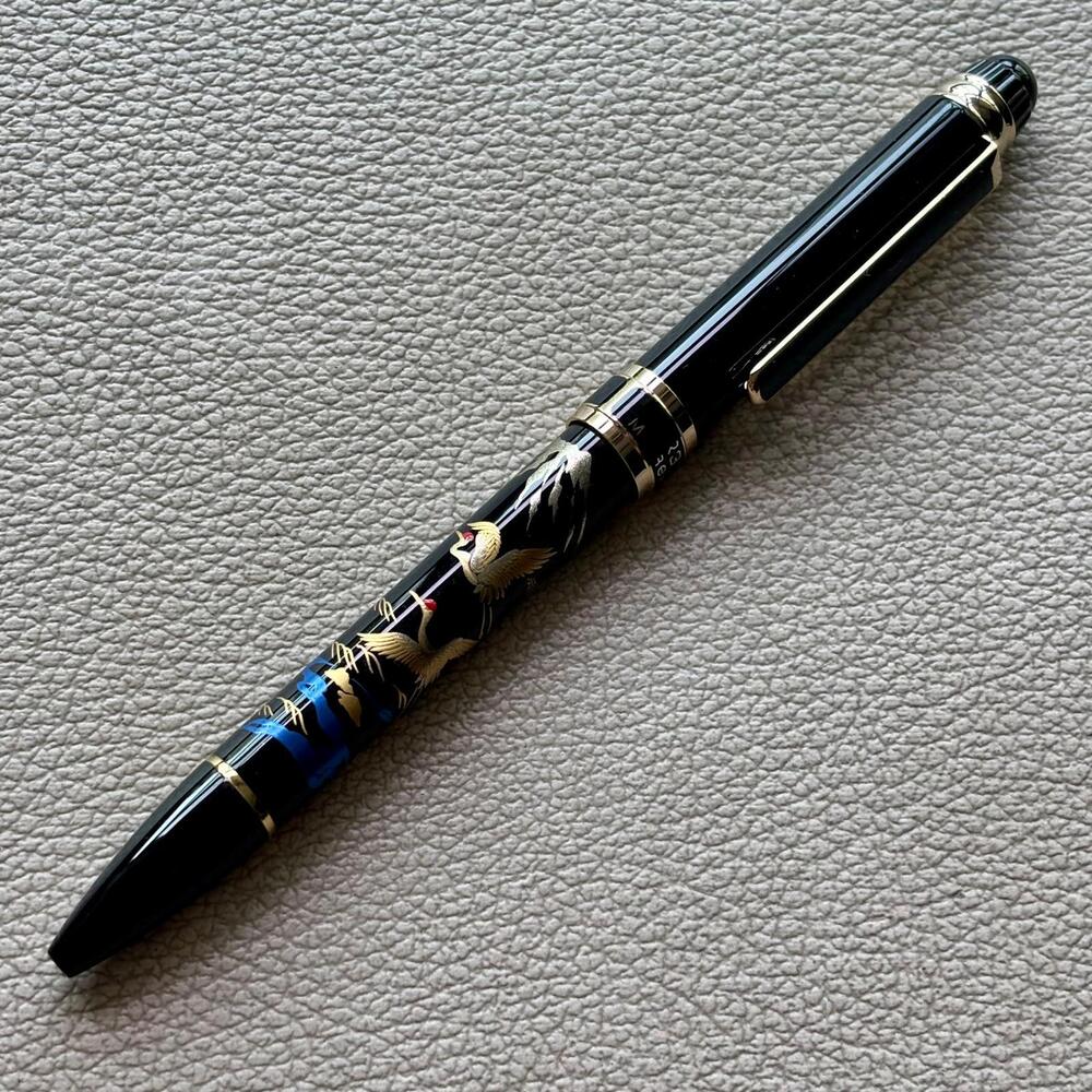 Platinum Double 3 Action 3 in 1 Maki-e Crane Mt Fuji Multi Function Pen