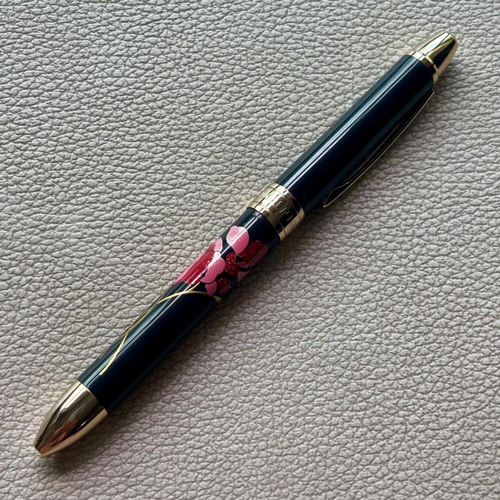 Platinum Double 3 Action 3 in 1 Maki-e Cyclamen Multi Function Pen