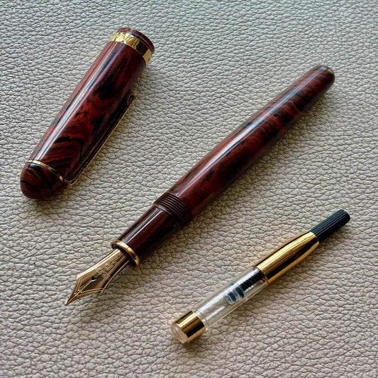 Platinum 3776 Ebonite Marble with Gold Plated trim Fountain Pen 14k Gold nib Discontinued