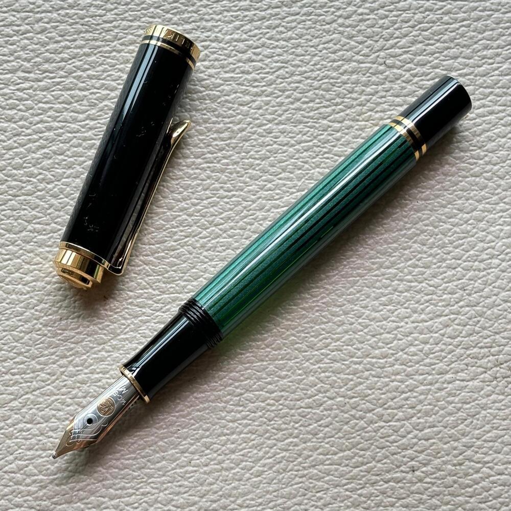 Pelikan M300 Green Stripe Fountain Pen (DISCONTINUED)