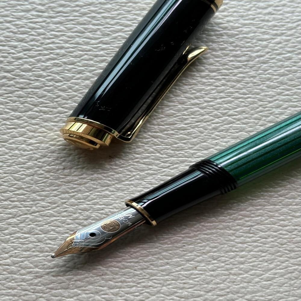 Pelikan M300 Green Stripe Fountain Pen (DISCONTINUED)