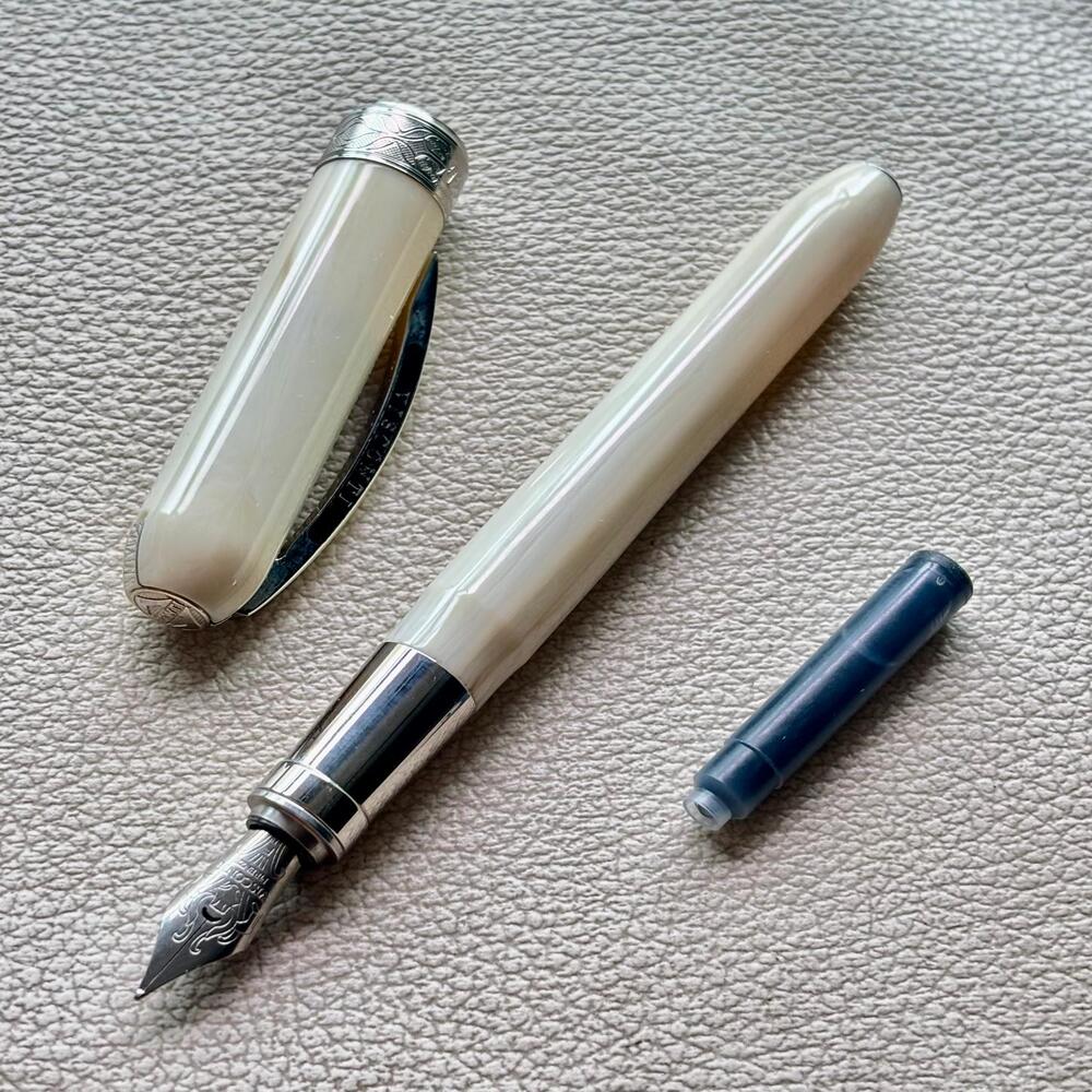 Visconti Ivory Silver Rembrandt Fountain Pen Discontinue and Rare