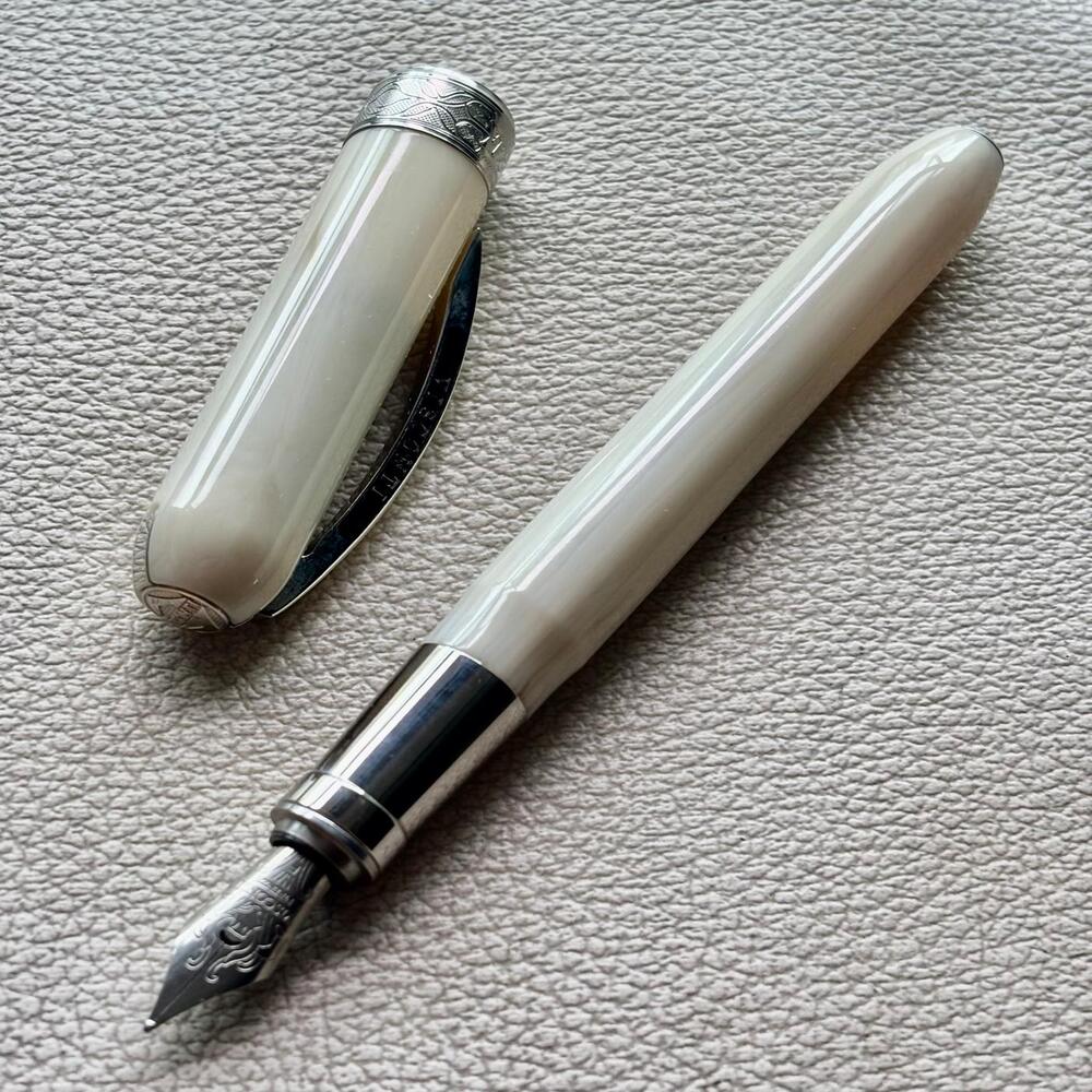 Visconti Ivory Silver Rembrandt Fountain Pen Discontinue and Rare
