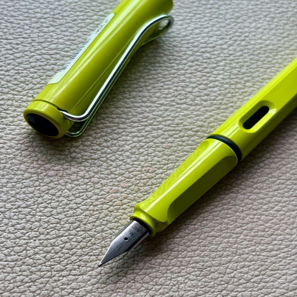 2008 Lamy Lime Green Silver Clip Safari Fountain Pen Limited Edition
