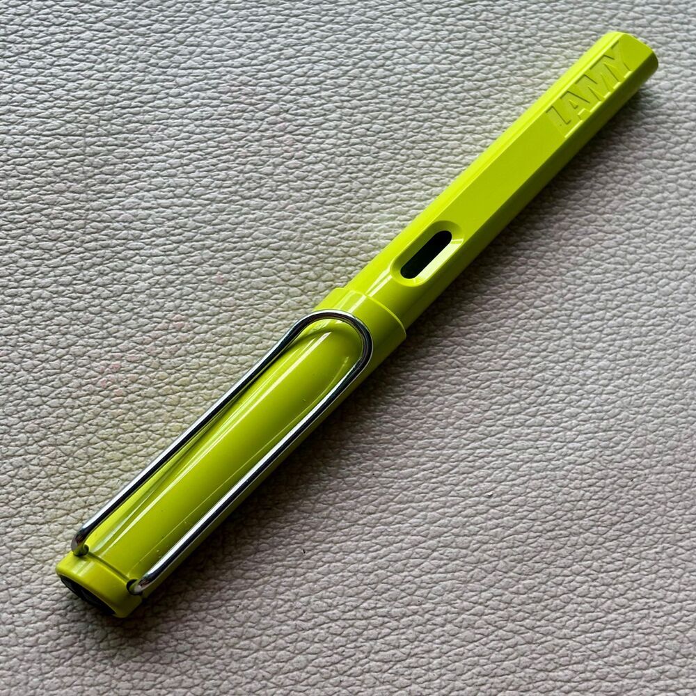 2008 Lamy Lime Green Silver Clip Safari Fountain Pen Limited Edition