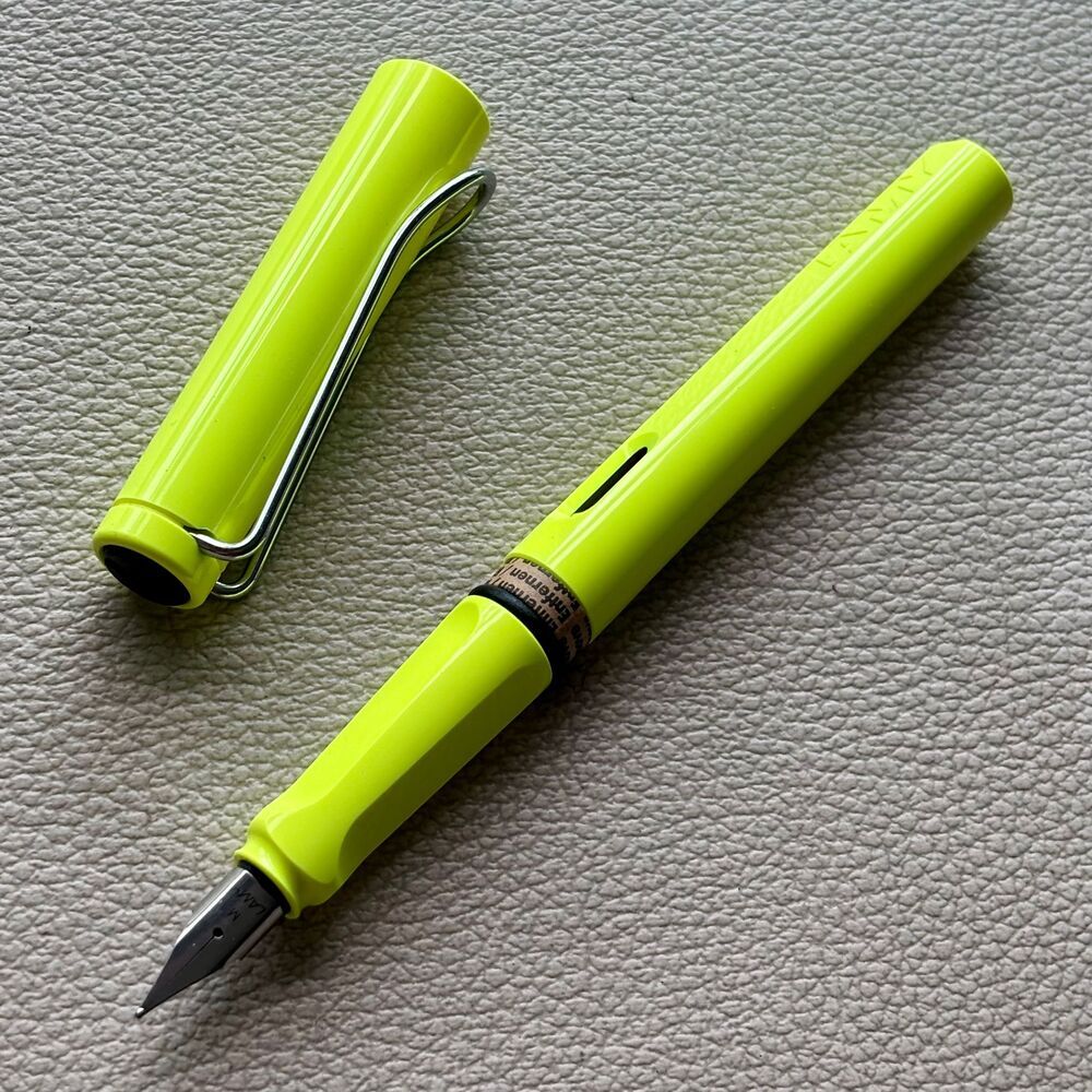 2013 Lamy Lime Neon Silver Clip Safari Fountain Pen Limited Edition