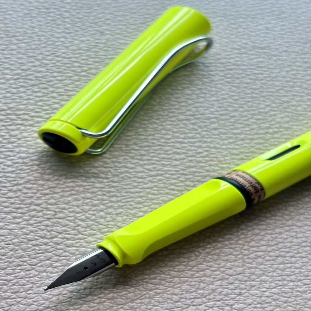 2013 Lamy Lime Neon Silver Clip Safari Fountain Pen Limited Edition