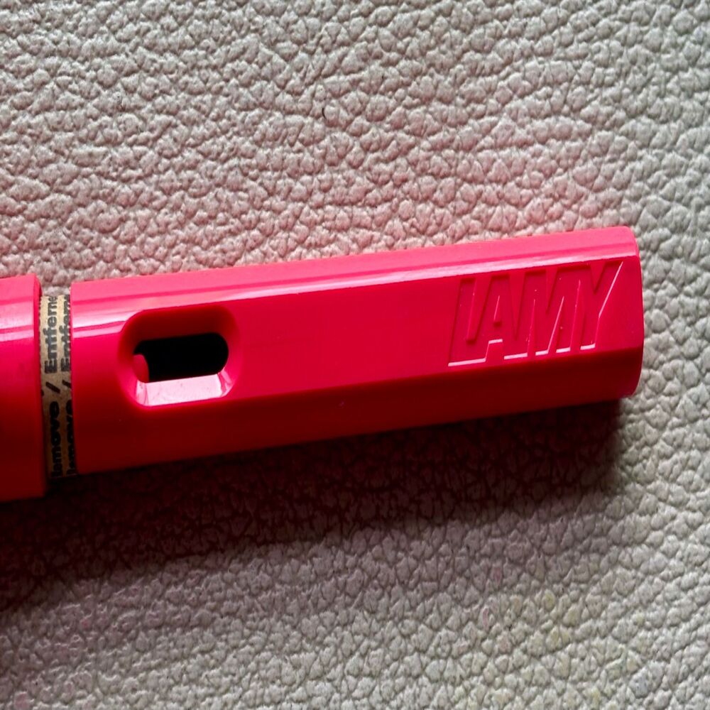 2014 Lamy Neon Coral Silver Clip Safari Fountain Pen Limited Edition