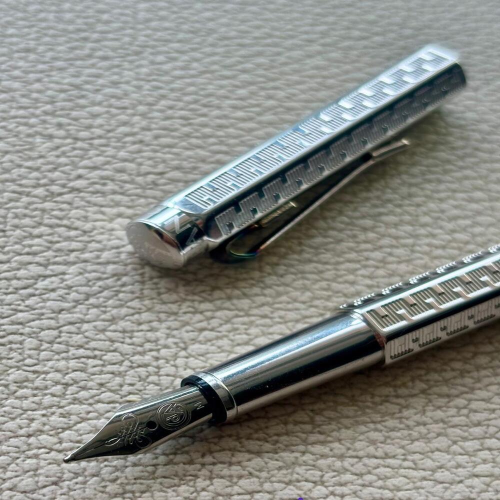 Caran d'Ache Silver Plated Rhodium Coated Ecridor Type 55  Fountain Pen