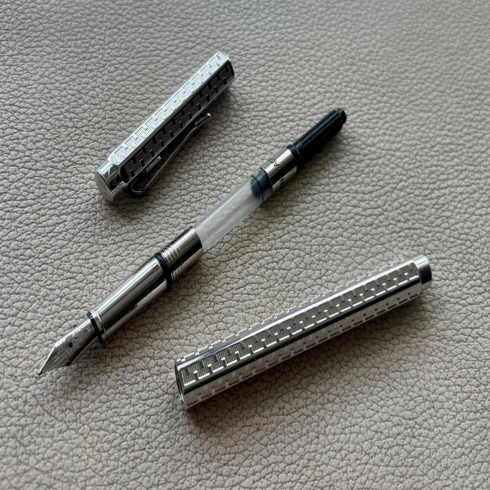 Caran d'Ache Silver Plated Rhodium Coated Ecridor Type 55  Fountain Pen