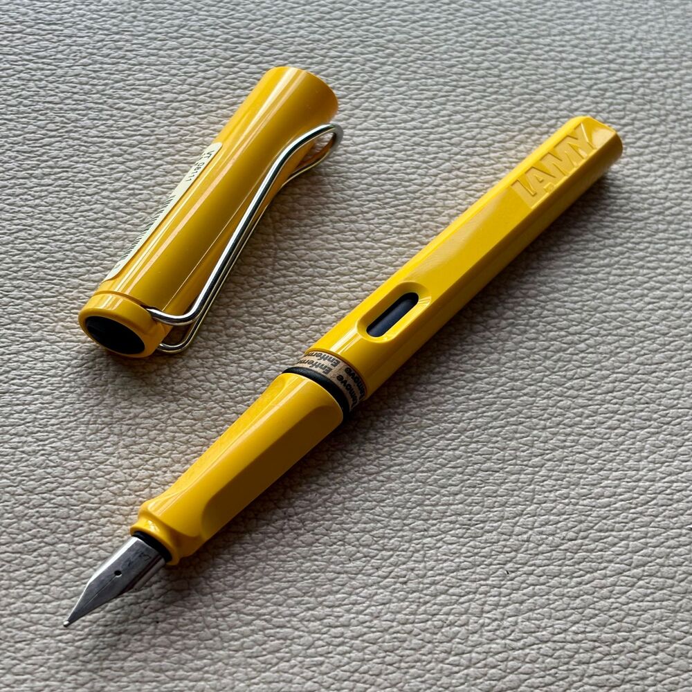 Lamy Yellow Silver Clip Safari Fountain Pen