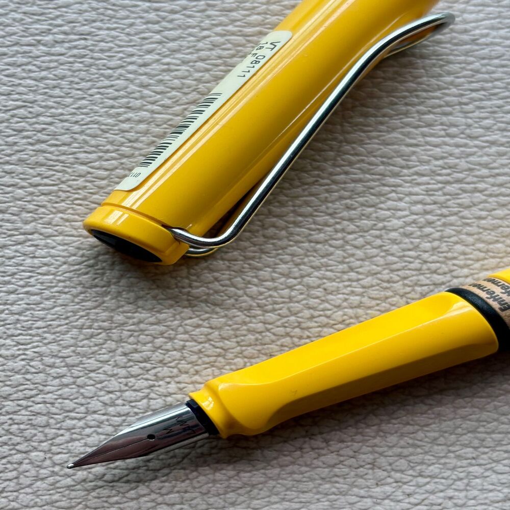 Lamy Yellow Silver Clip Safari Fountain Pen