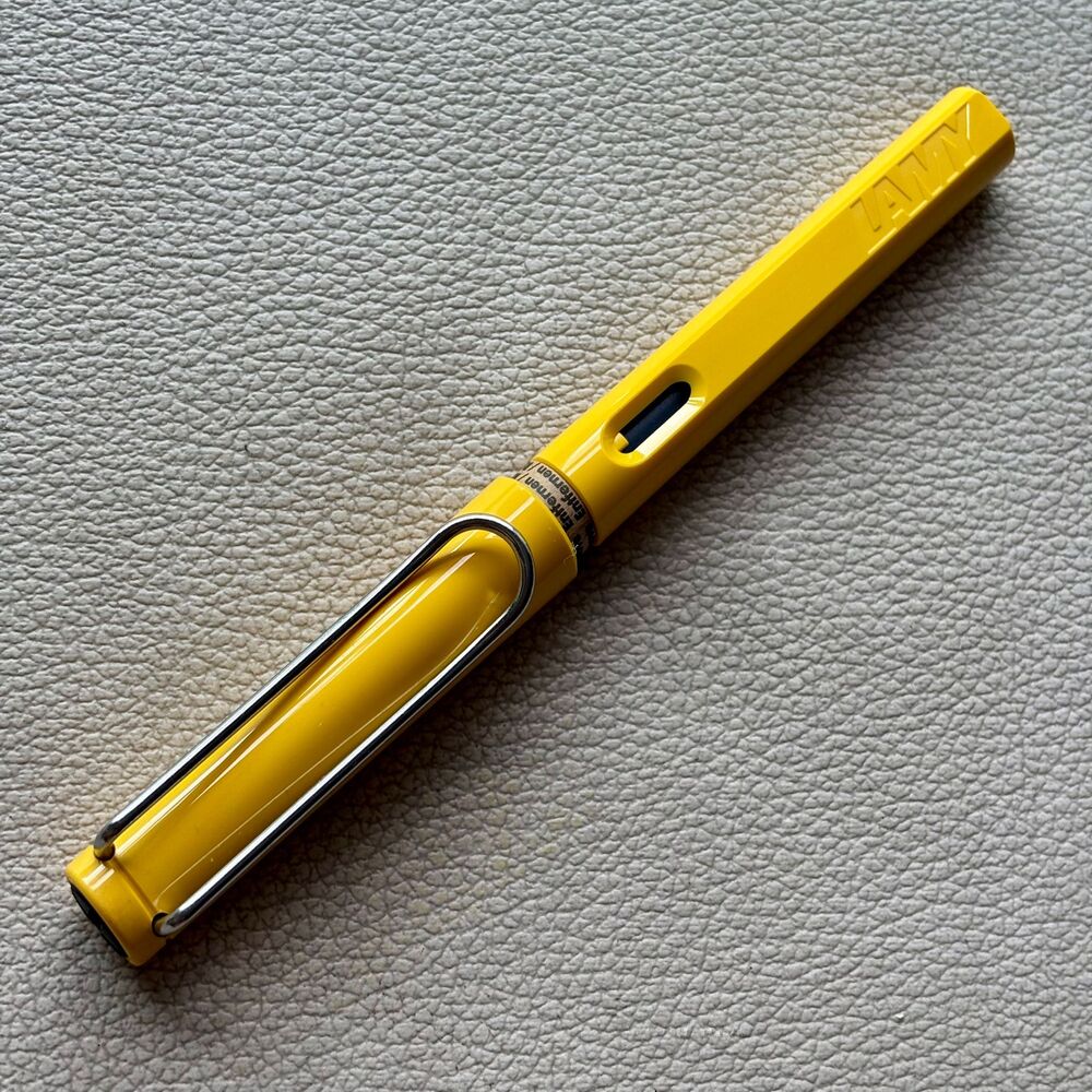 Lamy Yellow Silver Clip Safari Fountain Pen